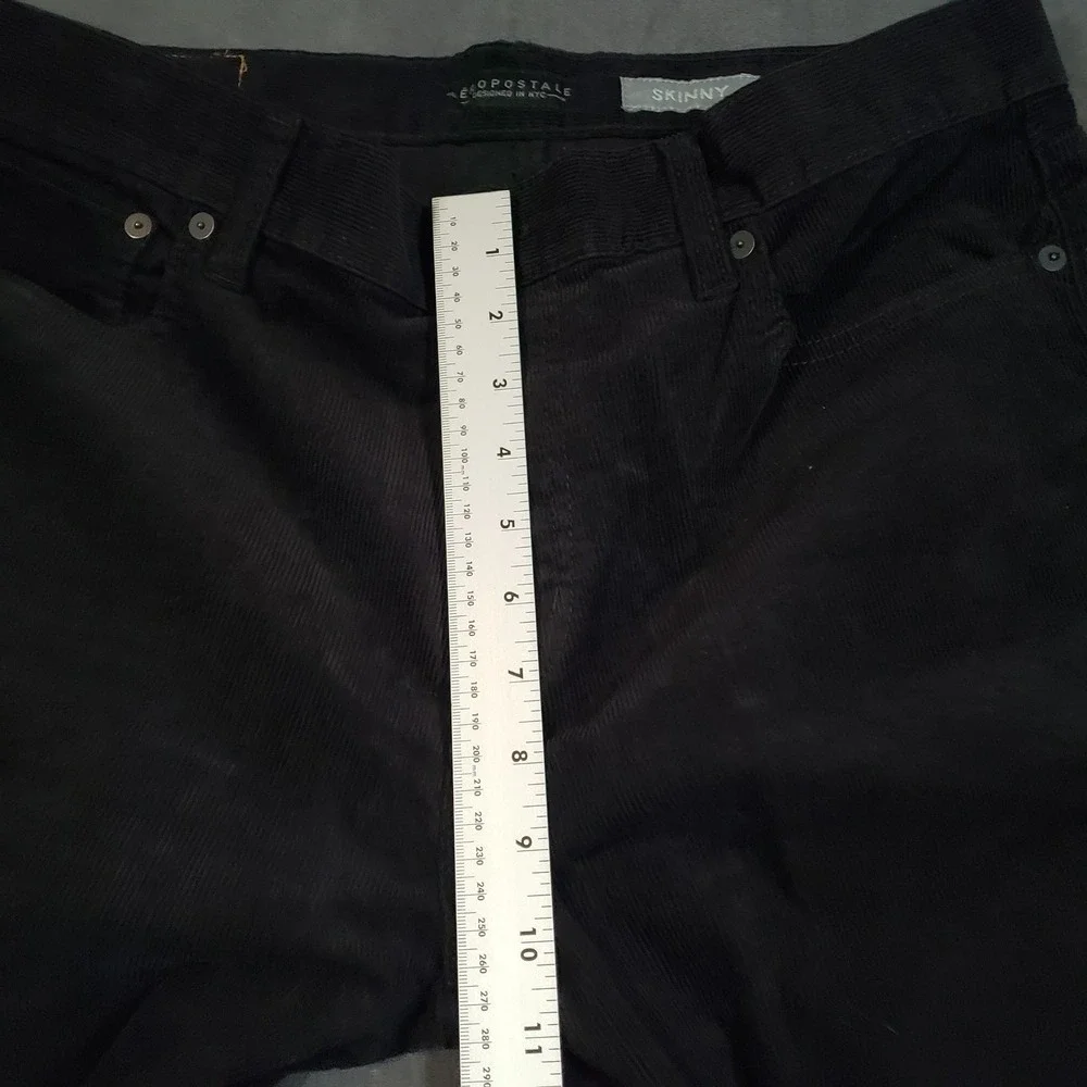 Aeropostale Corduroy Pants Mens 34/32 Black Skinny MGKTBA1